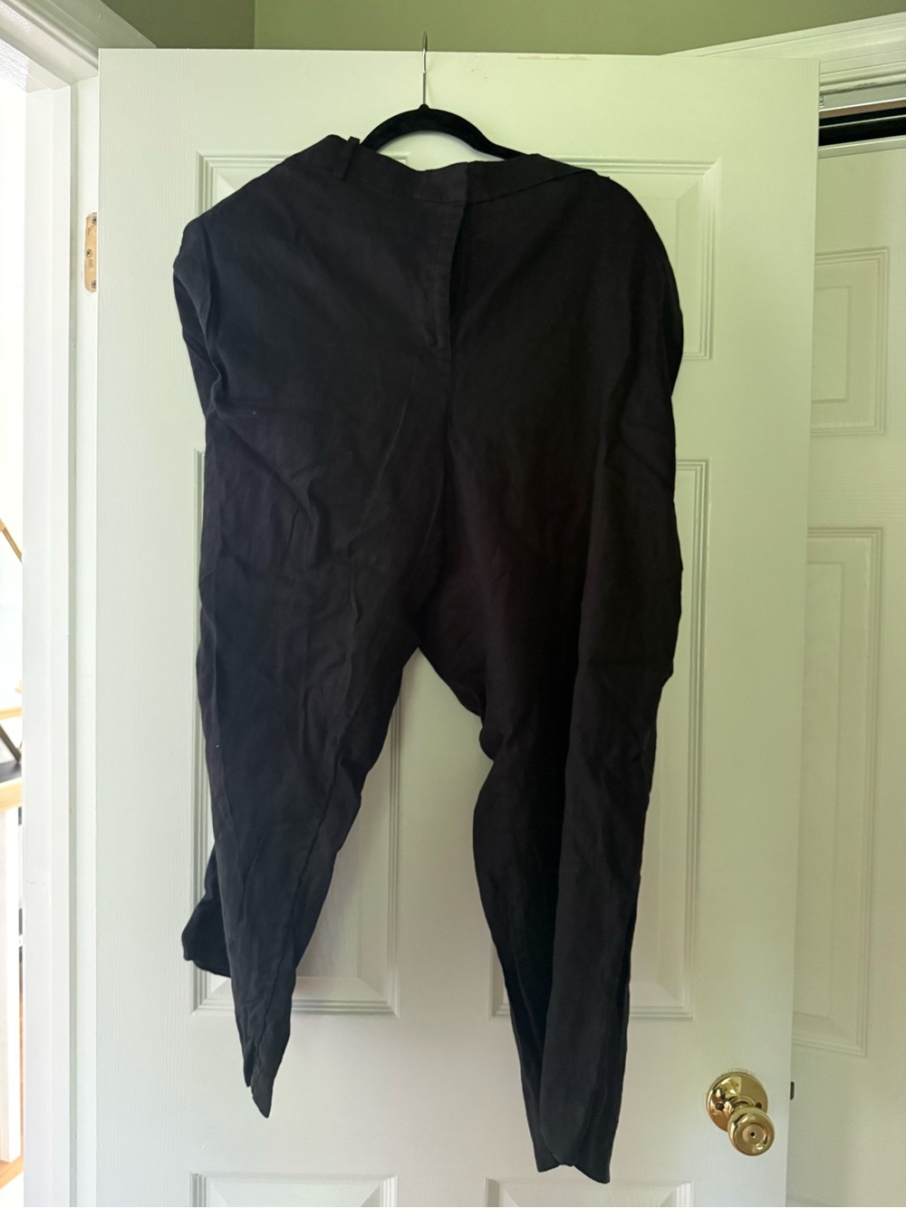 Black Draped Drop-Crotch Pants